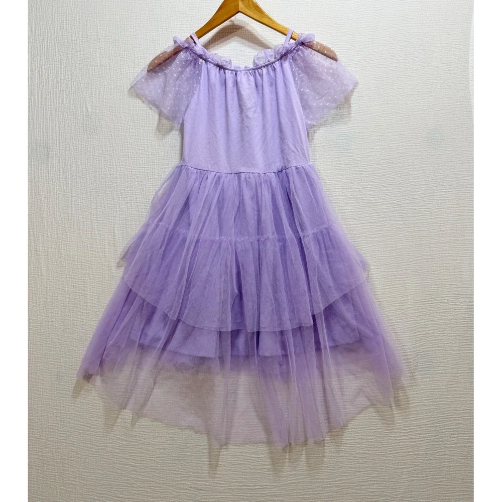Disney Encanto Isabela Purple Tulle‎ High-Low Dress Girls L 10/12 Costume Fairy
